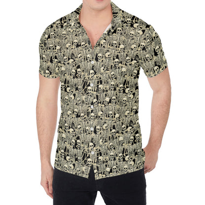 Scary Skeleton Pattern Print Men's Shirt