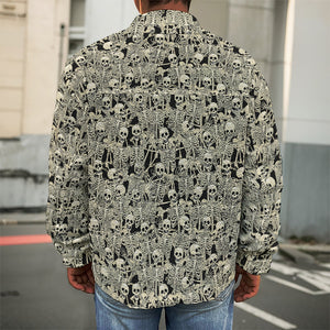 Scary Skeleton Pattern Print Men's Shirt Jacket