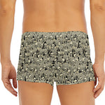 Scary Skeleton Pattern Print Men's Short Boxer Briefs