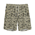 Scary Skeleton Pattern Print Men's Athletic Shorts