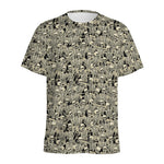 Scary Skeleton Pattern Print Men's Sports T-Shirt