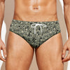 Scary Skeleton Pattern Print Men's Swim Briefs