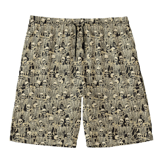 Scary Skeleton Pattern Print Men's Swim Trunks