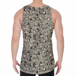 Scary Skeleton Pattern Print Men's Velvet Tank Top