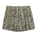 Scary Skeleton Pattern Print Mesh Shorts