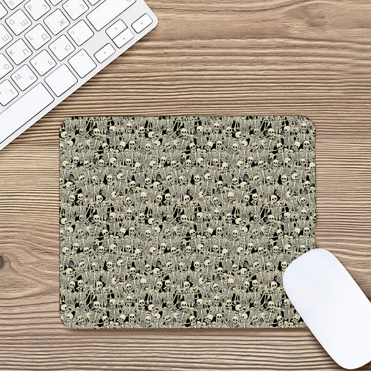 Scary Skeleton Pattern Print Mouse Pad