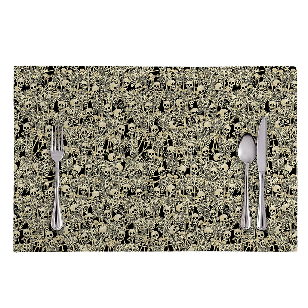 Scary Skeleton Pattern Print Placemat