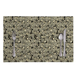 Scary Skeleton Pattern Print Placemat