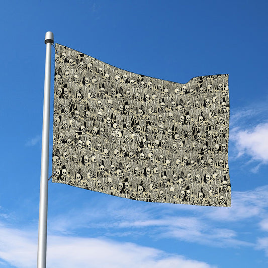 Scary Skeleton Pattern Print Polyester Flag