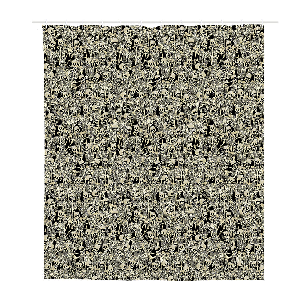Scary Skeleton Pattern Print Polyester Shower Curtain