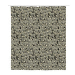 Scary Skeleton Pattern Print Polyester Shower Curtain