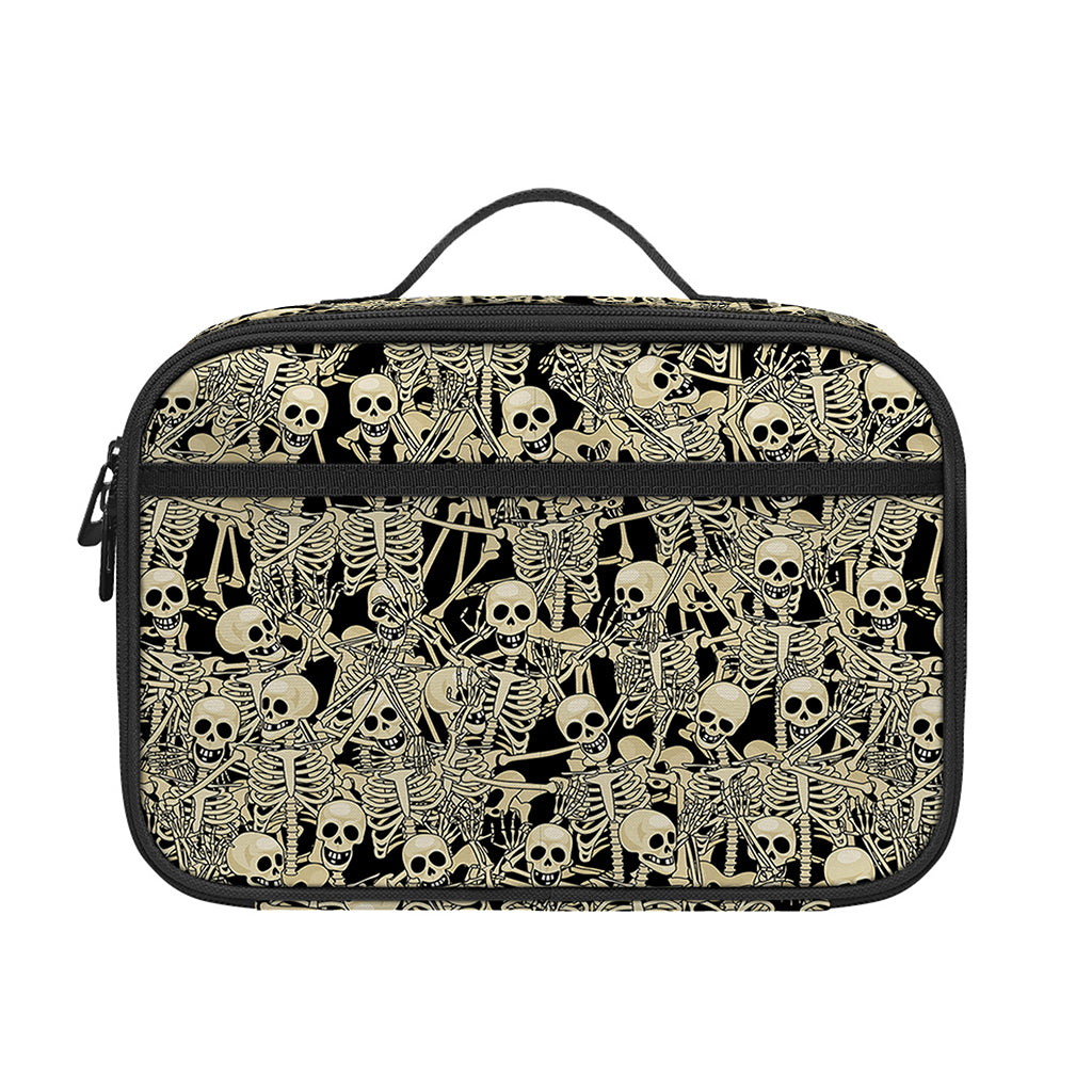Scary Skeleton Pattern Print Portable Lunch Bag