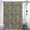 Scary Skeleton Pattern Print Premium Shower Curtain