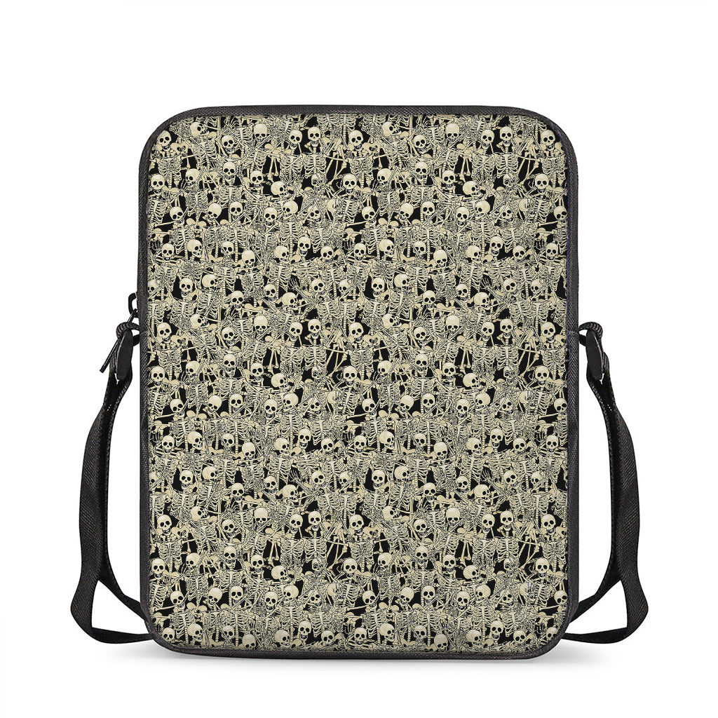 Scary Skeleton Pattern Print Rectangular Crossbody Bag