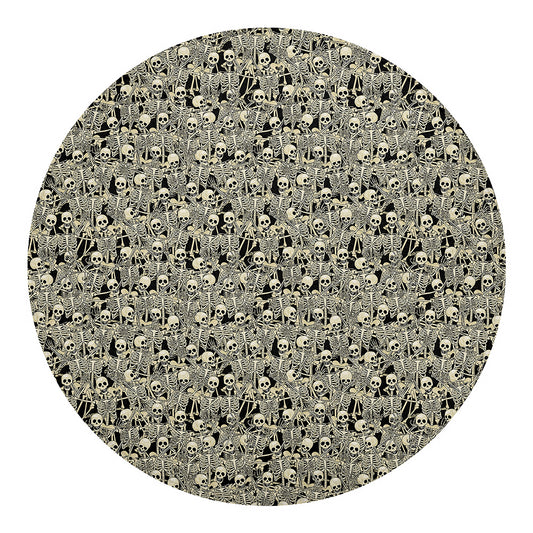 Scary Skeleton Pattern Print Round Blanket