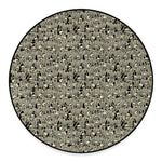 Scary Skeleton Pattern Print Round Floor Mat