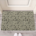 Scary Skeleton Pattern Print Rubber Doormat