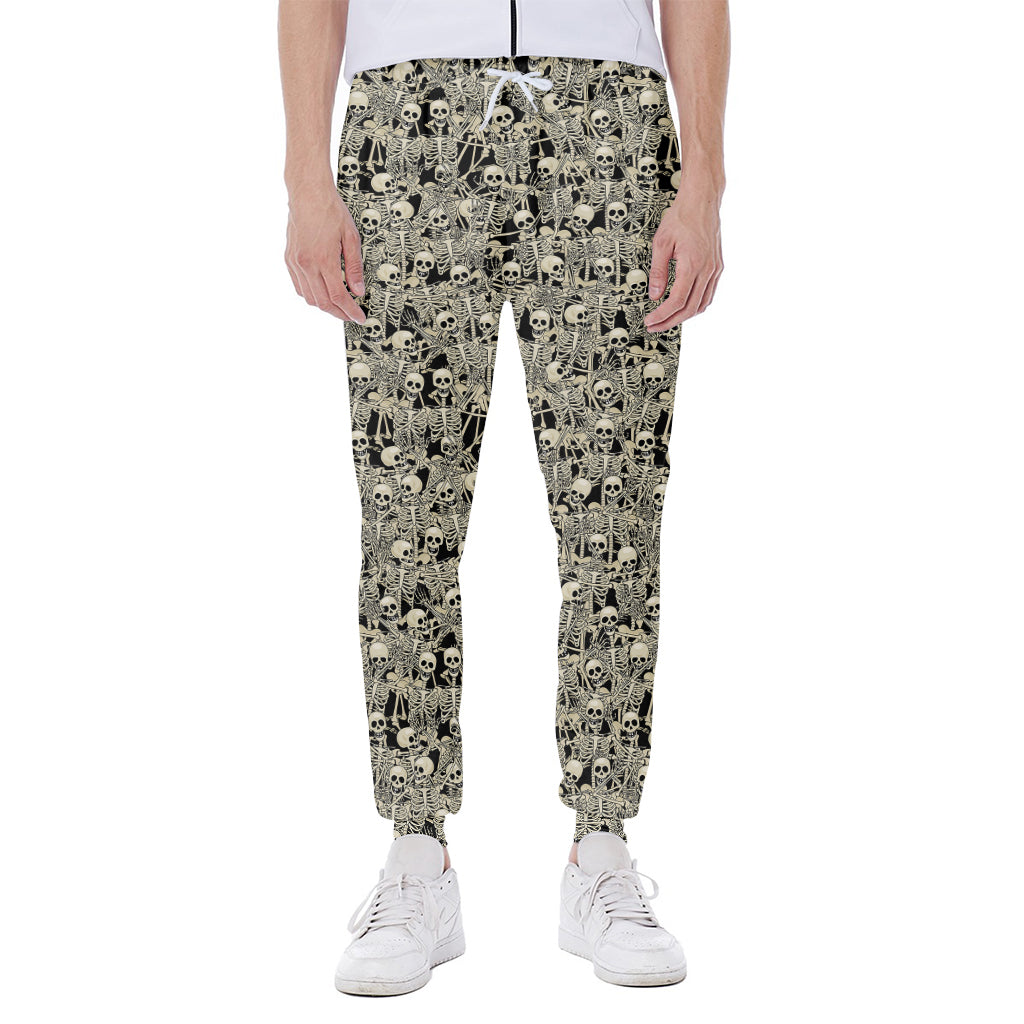 Scary Skeleton Pattern Print Scuba Joggers
