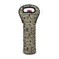 Scary Skeleton Pattern Print Single Neoprene Wine Tote