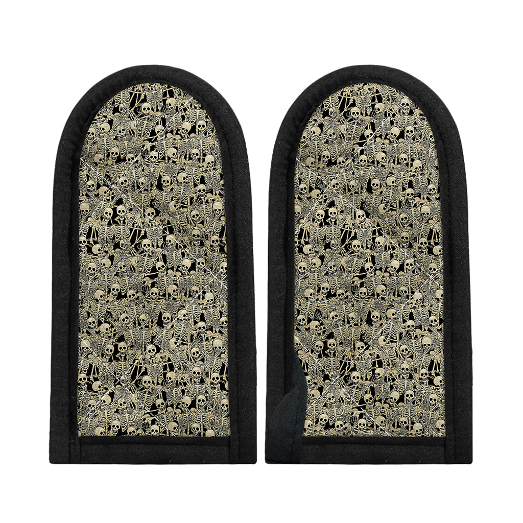 Scary Skeleton Pattern Print Skillet Handle Cover