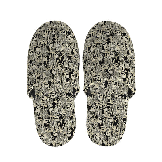 Scary Skeleton Pattern Print Slippers