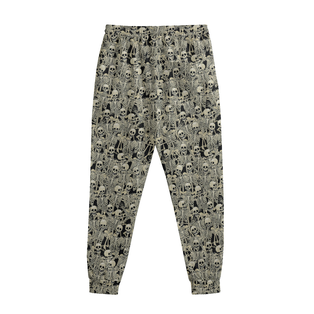 Scary Skeleton Pattern Print Sweatpants