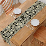 Scary Skeleton Pattern Print Table Runner