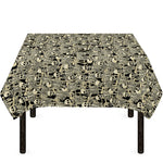 Scary Skeleton Pattern Print Tablecloth