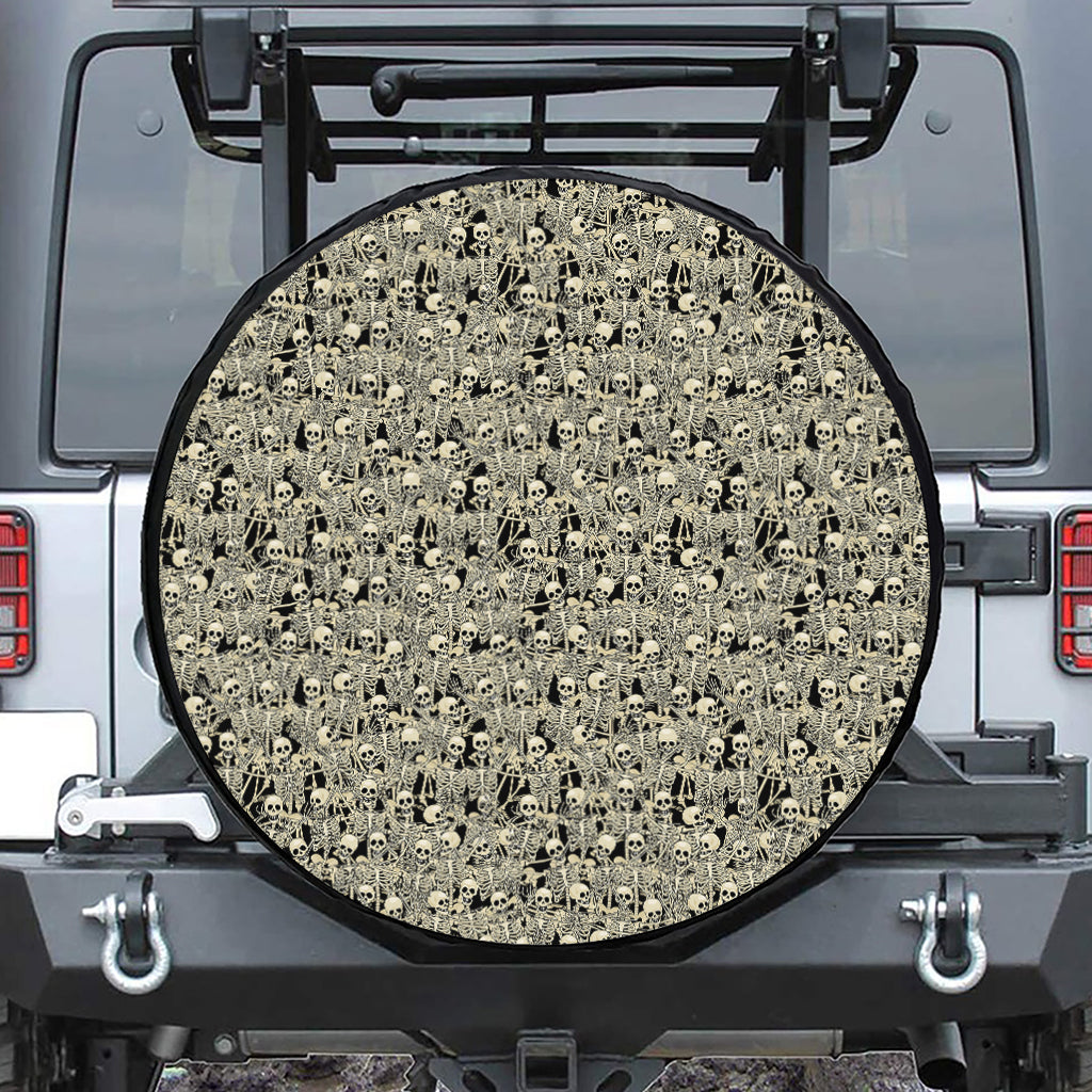 Scary Skeleton Pattern Print Tire Cover