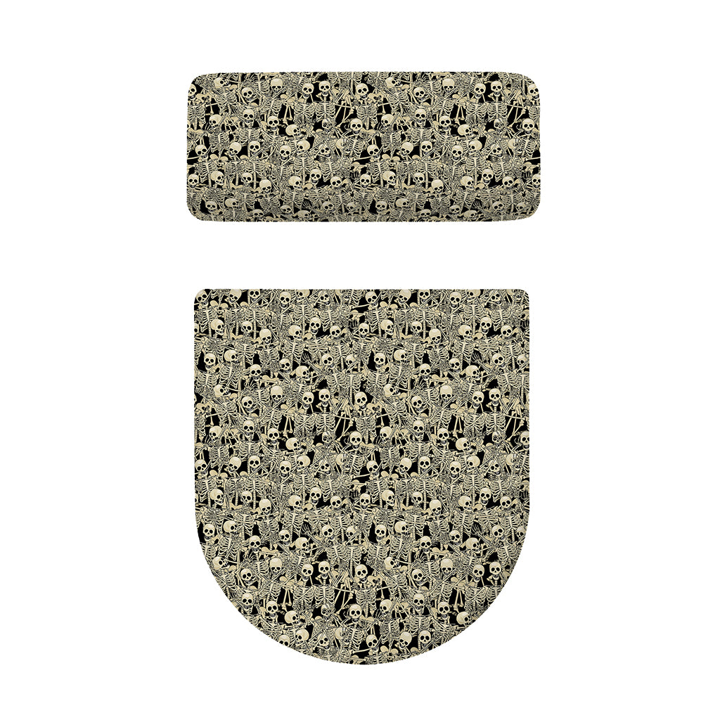 Scary Skeleton Pattern Print Toilet Lid And Tank Cover Set