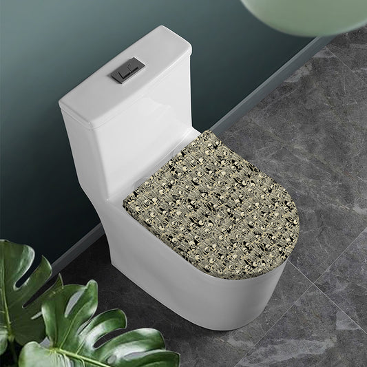 Scary Skeleton Pattern Print Toilet Lid Cover
