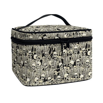 Scary Skeleton Pattern Print Travel Makeup Bag