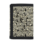 Scary Skeleton Pattern Print Trifold Wallet