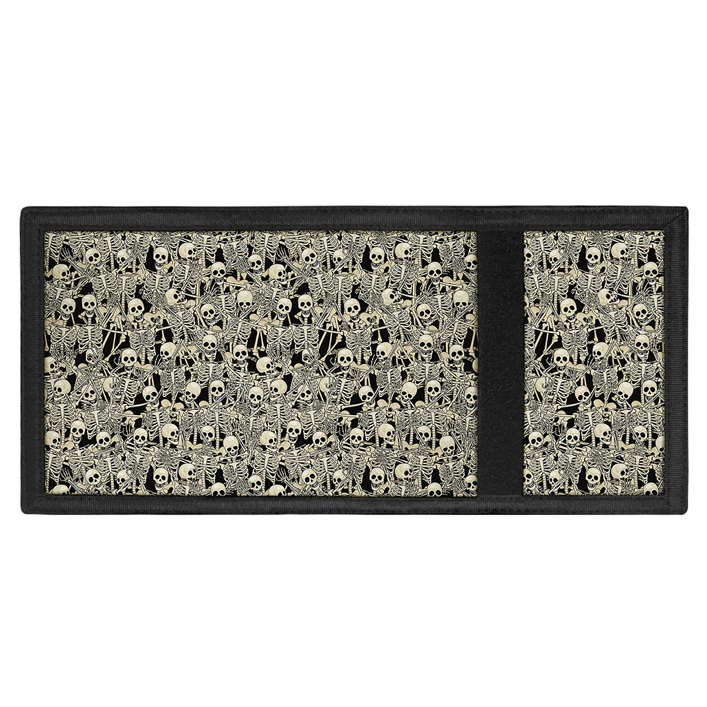 Scary Skeleton Pattern Print Trifold Wallet