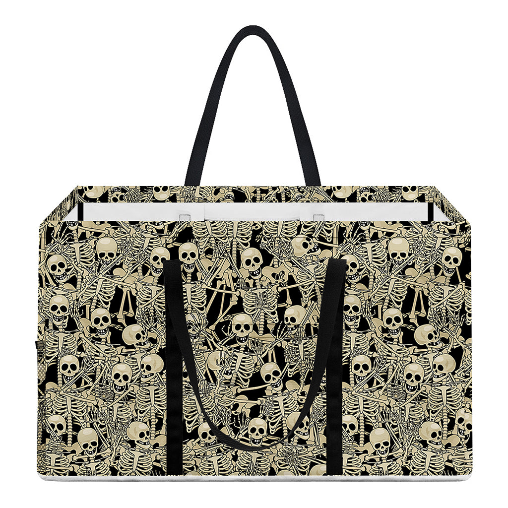 Scary Skeleton Pattern Print Utility Tote Bag