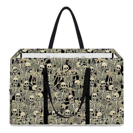 Scary Skeleton Pattern Print Utility Tote Bag
