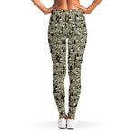 Scary Skeleton Pattern Print Women's Leggings