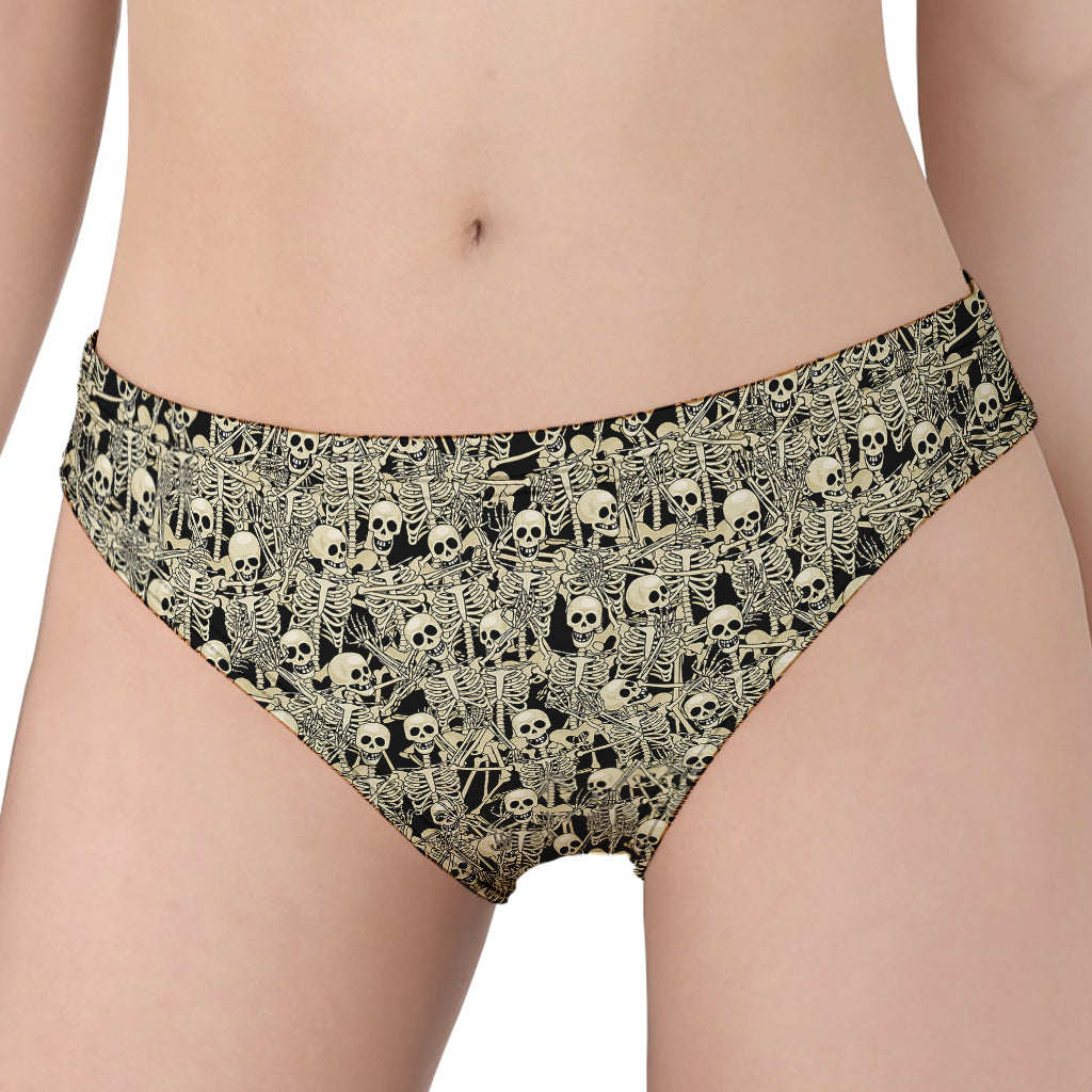 Scary Skeleton Pattern Print Women's Panties