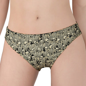 Scary Skeleton Pattern Print Women's Panties