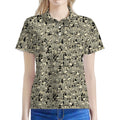 Scary Skeleton Pattern Print Women's Polo Shirt