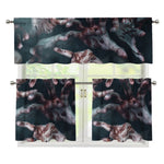 Scary Zombie Hands Print 3 Piece Kitchen Curtains