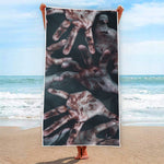 Scary Zombie Hands Print Beach Towel