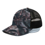 Scary Zombie Hands Print Black Mesh Trucker Cap