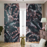 Scary Zombie Hands Print Blackout Pencil Pleat Curtains