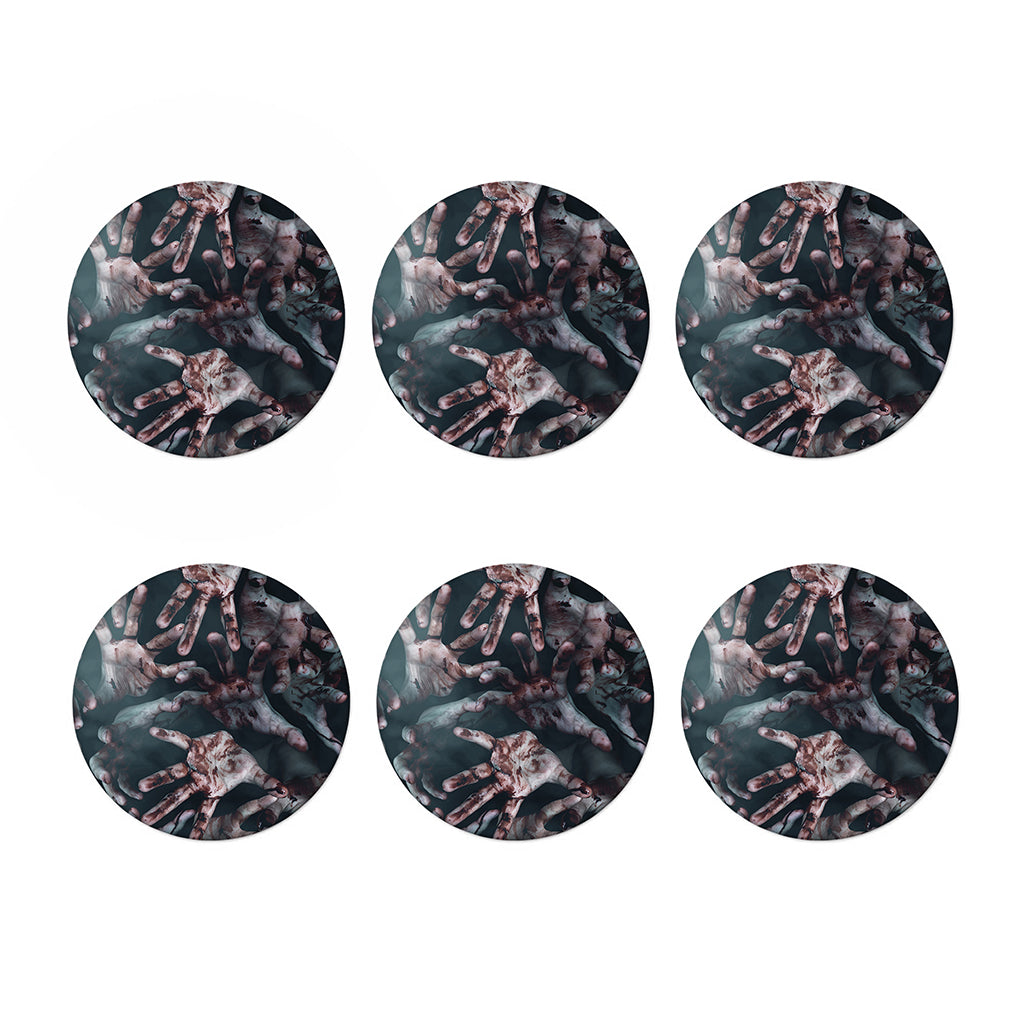 Scary Zombie Hands Print Coaster Set
