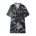 Scary Zombie Hands Print Cotton Hawaiian Shirt