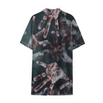 Scary Zombie Hands Print Cotton Hawaiian Shirt