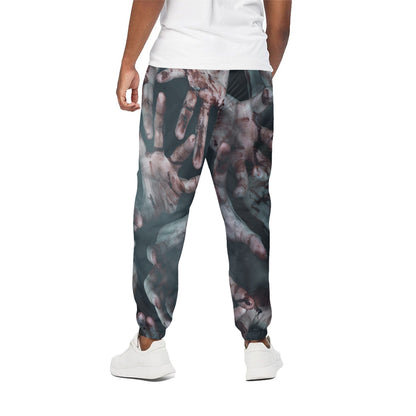 Scary Zombie Hands Print Cotton Pants
