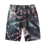 Scary Zombie Hands Print Cotton Shorts