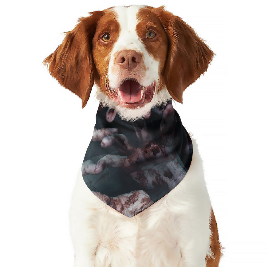 Scary Zombie Hands Print Dog Bandana